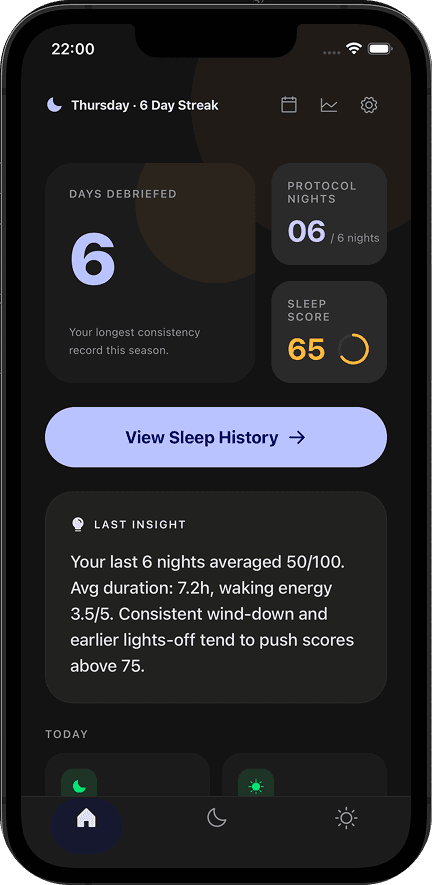 Dusk mobile app: night protocol checklist